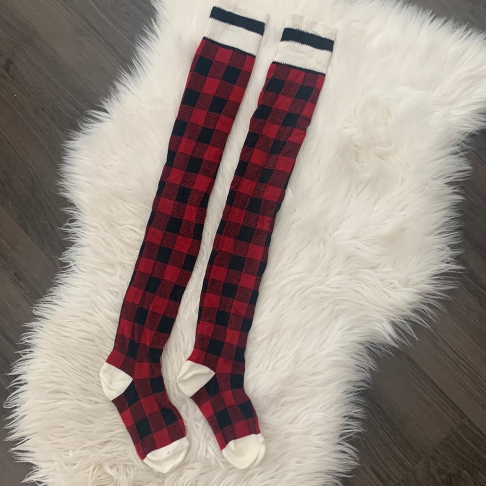 3/$25 BUFFALO PLAID Knee High Socks